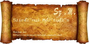 Szirányi Mátyás névjegykártya